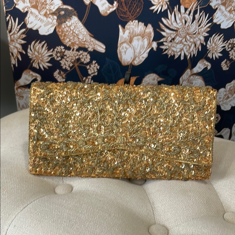 Exquisite 1950’s Gold Sequin Star Brand Clutch